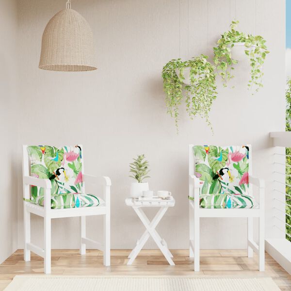 vidaXL Stolputer med lav ryggst&oslash;tte 2 stk flerfarget oxfordstoff