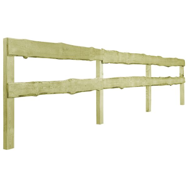 vidaXL Hagegjerde med 2 skinner impregnert furu 510x90 cm