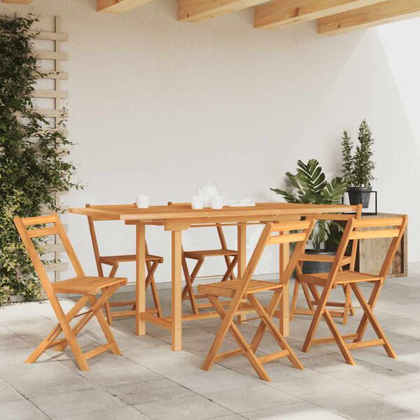 vidaXL Uttrekkbart hagebord 110-160x80x75 cm heltre teak