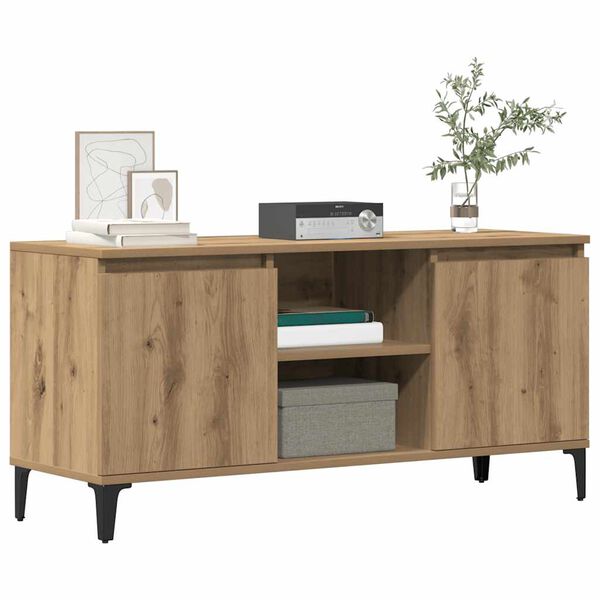 vidaXL TV-benk artisan eik 102x35x50 cm konstruert tre