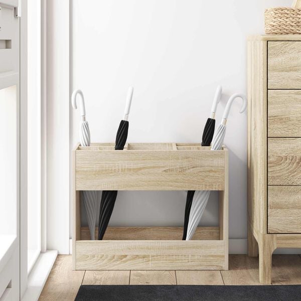 vidaXL Parasollstativ Sonoma eik 65 x 24 x 50 cm Konstruert tre