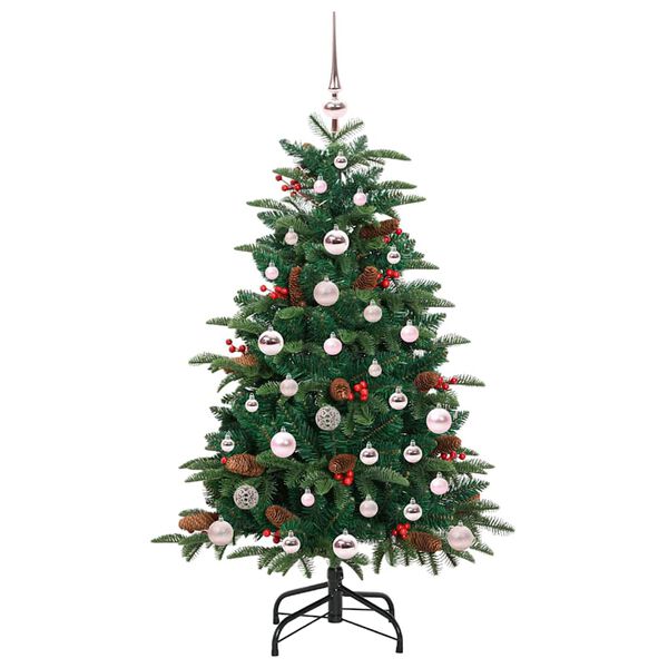 vidaXL Kunstig juletre med 150 LED gr&oslash;nn 120 cm PVC og Metall og Plast