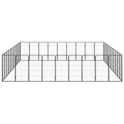 vidaXL Hundegrind med 40 paneler svart 50x100 cm pulverlakkert stål