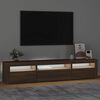vidaXL TV-benk med LED-lys brun eik 195 x 35 x 40 cm