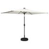 vidaXL Hageparasoll med LED-lamper 200 x 300 cm Polyester Krem