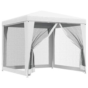 vidaXL Partytelt med 4 sidevegger av netting 2,5x2,5 m hvit