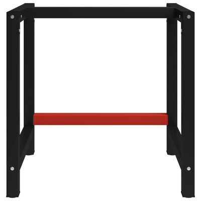 vidaXL Ramme til arbeidsbenk 80x57x79 cm svart og rød