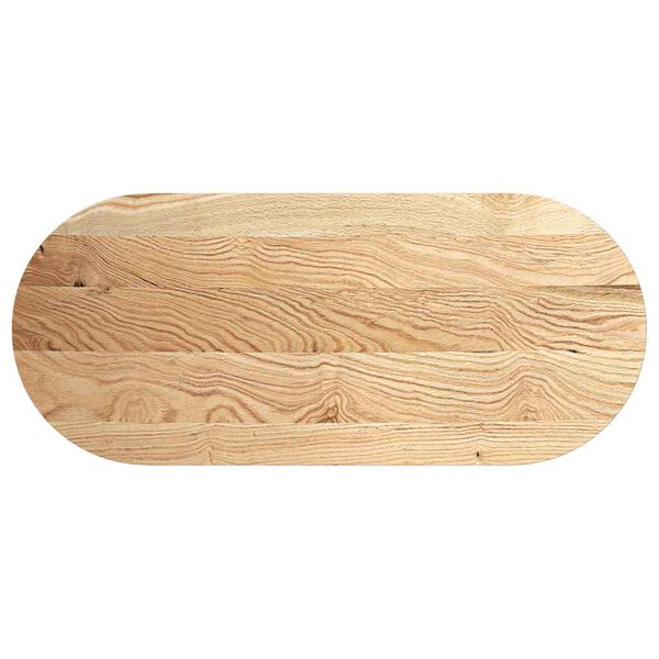 vidaXL Bordplate 140x60x2 cm oval heltre eik