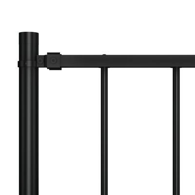 vidaXL Gjerdepanel med stolper pulverlakkert stål 1,7x0,75 m svart