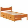 vidaXL Sengeramme med skuffer voksbrun 90x200 cm heltre furu
