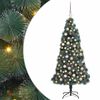 vidaXL Kunstig forh&aring;ndsbelyst juletre med kule-sett gr&oslash;nn 120 cm PET
