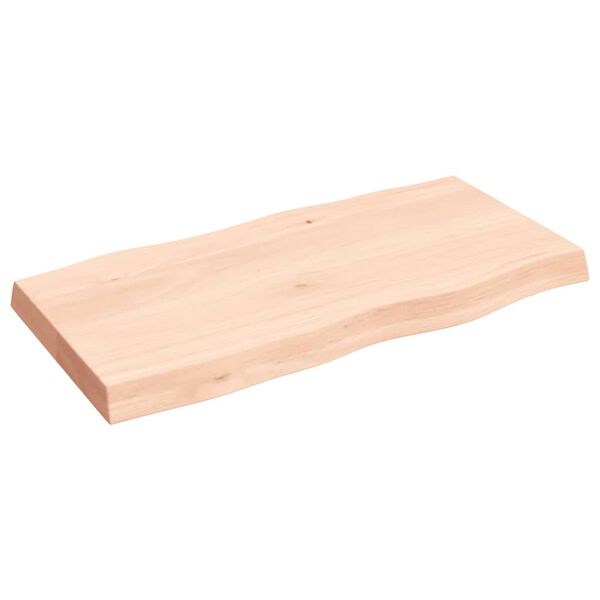 vidaXL Bordplate 80x40x(2-6) cm ubehandlet heltre eik naturlig kant