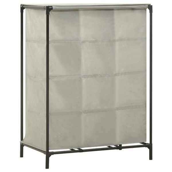 vidaXL Skohylle 55x36x76 cm ikke-vevd stoff og st&aring;l gr&aring;