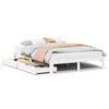 vidaXL Sengeramme med skuffer hvit 160x200 cm heltre furu