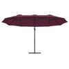 vidaXL Parasoll Bordeaux R&oslash;d 372 x 198 x 243 cm Polyester og aluminium