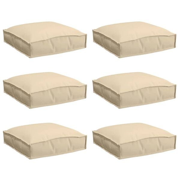vidaXL Pute 6 pcs Beige 40 x 40 x 8 cm Oxford Stoff