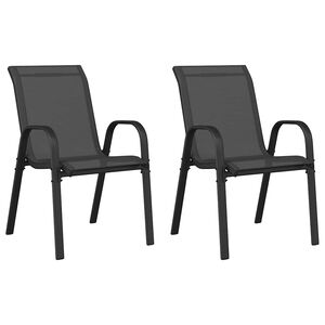 vidaXL Stablebare hagestoler 2 stk svart textilene-stoff