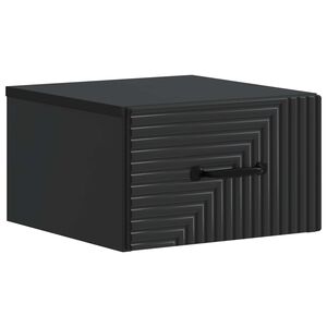 vidaXL Vegghengt Nattbord Svart 34,5 x 33 x 20 cm Konstruert tre