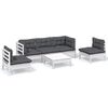 vidaXL Hagesofagruppe med puter 6 deler heltre furu
