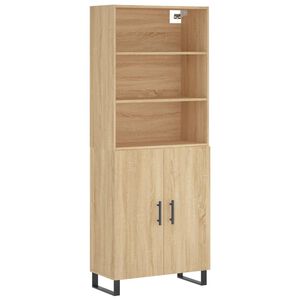 vidaXL Highboard sonoma eik 69,5x34x180 cm konstruert tre