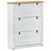 vidaXL Sko Skap med skuff Corona Hvit 99 x 32 x 122 cm Massiv furu