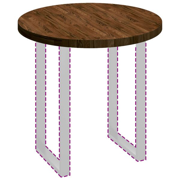 vidaXL Bordplate Lys Brun &Oslash; 80 x 4 cm Massivt Eiketre