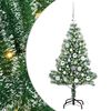 vidaXL Kunstig Julesekk Sn&oslash; Flocket med LED Lys Gr&oslash;nn og hvit 120 cm
