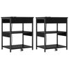 vidaXL Nattbordskap 2 stk. Svart Eik 41 x 31 x 51 cm Konstruert tre