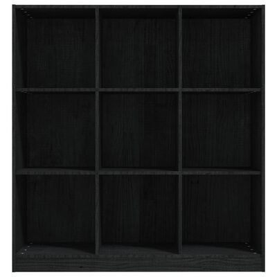 vidaXL Bokhylle/romdeler svart 104x33,5x110 cm heltre furu