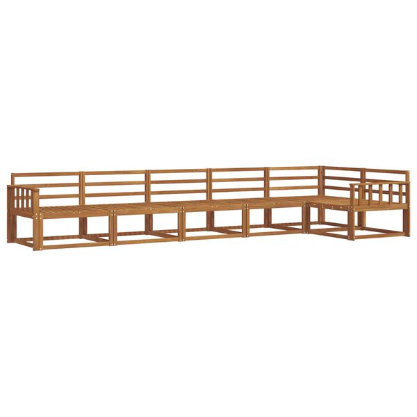 vidaXL Utend&oslash;rs sofa-sett 6 pcs Naturlig Solid akasietre