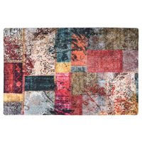 vidaXL Vaskbart teppe med lappemønster 80x150 cm flerfarget sklisikker