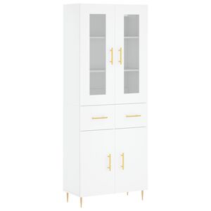 vidaXL Highboard hvit 69,5x34x180 cm konstruert tre