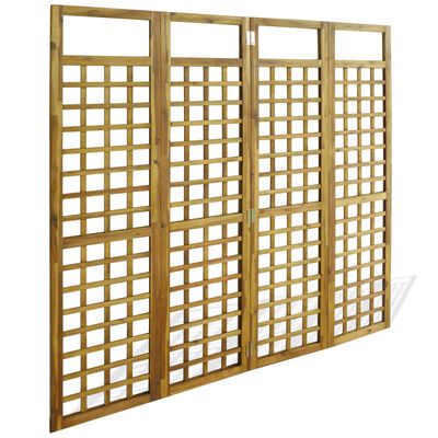 vidaXL 4-panels romdeler/ espalier akasie heltre 160x170 cm
