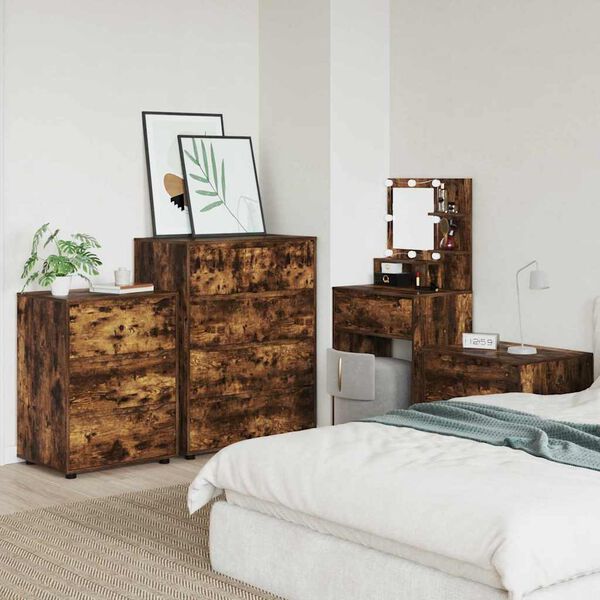 vidaXL Oppbevaringsskap 2 pcs R&oslash;kt eik 80 x 48 x 105 cm Konstruert tre