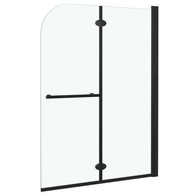 vidaXL Leddet dusjdør med 2 paneler ESG 95x140 cm svart