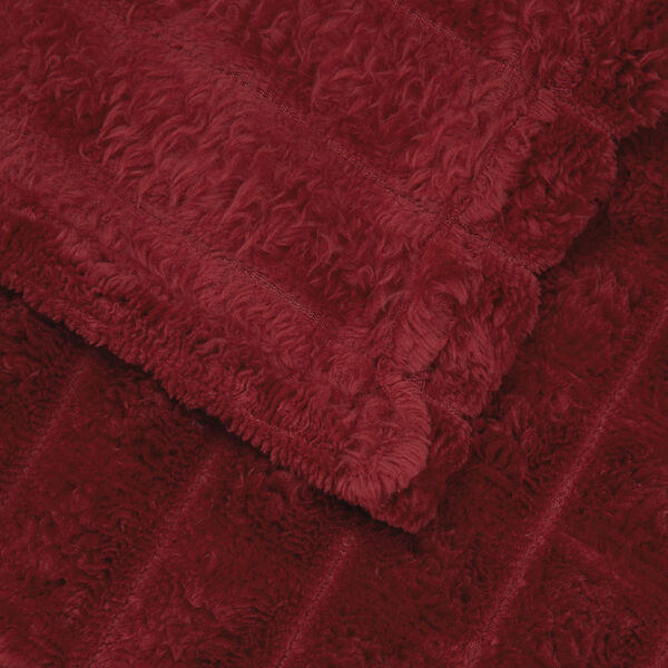 vidaXL Kastteppe Bordeaux R&oslash;d 150 x 130 cm Fleece