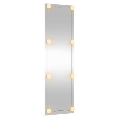 vidaXL Veggspeil med LED-lys 30x100 cm glass rektangel