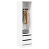 vidaXL Garderobe med skuffer hvit 50x50x200 cm konstruert tre