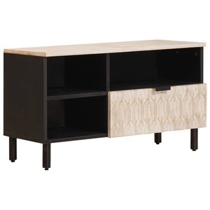vidaXL TV-skap Hvit Vask Finish 80 x 33 x 46 cm Massiv mango tre