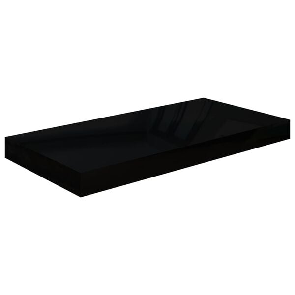 vidaXL Flytende vegghyller 4 stk høyglans svart 50x23x3,8 cm MDF