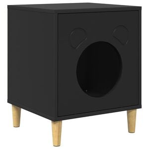 vidaXL Katt Hus Svart 42,5 x 40 x 53 cm Konstruert tre