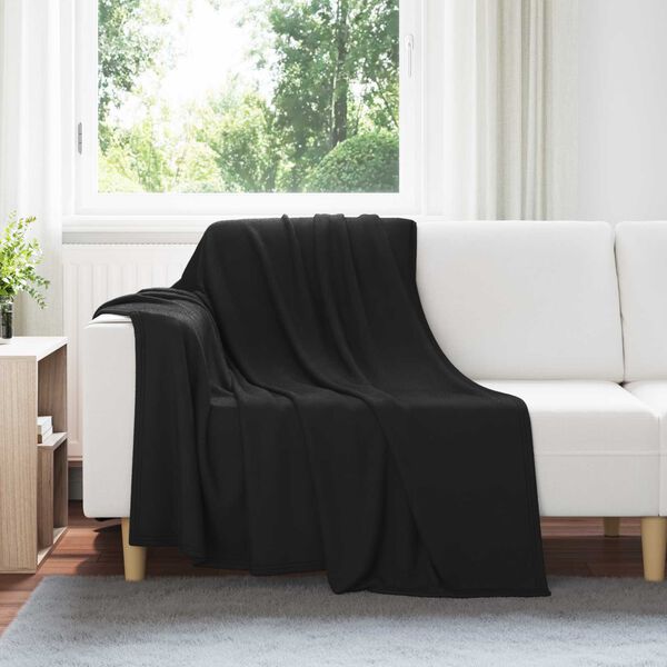 vidaXL Kastepledd 24 pcs Svart 200 x 150 cm Fleece