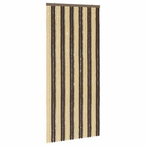 vidaXL Insektgardin Chenille M&oslash;rkebrun og beige 100 x 220 cm 100% PP