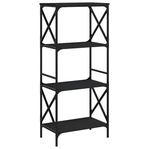 vidaXL Bokhylle 4 etasjer svart 59x35x132 cm konstruert tre