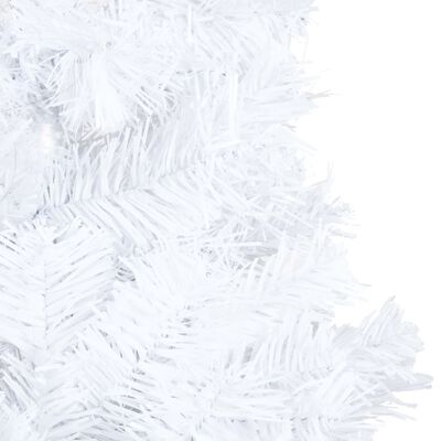 vidaXL Forhåndsbelyst kunstig juletre med kulesett hvit 210 cm PVC