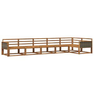 vidaXL Utend&oslash;rs sofa-sett 6 pcs Naturlig Solid akasietre