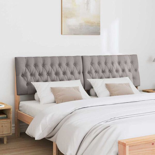 vidaXL Polstret sengegavl Gr&aring;brun 180 cm Massiv furu