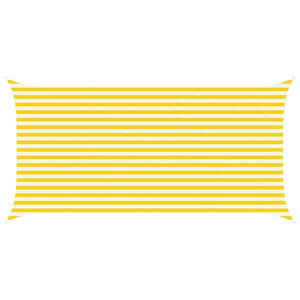 vidaXL Solskygge seil Gul og hvit 5 x 2,5 m 100% polyester Oxford