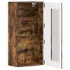 vidaXL Vegghengt skap med dør Røkt eik 55 x 29 x 100 cm Konstruert tre