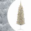 vidaXL Kunstig smalt juletre med julekuler 150 cm 150 LED-lys Varmhvit